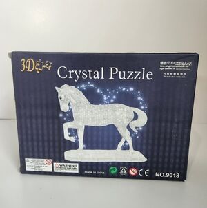3D Crystal Puzzle - Horse Clear Plastic Pieces With Base